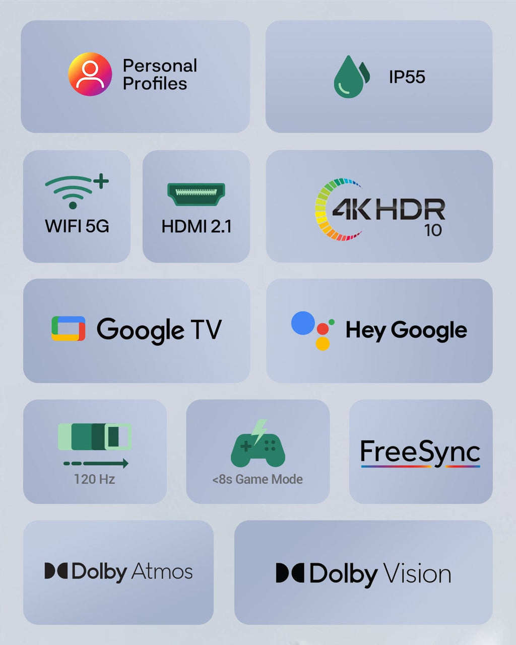 65 Zoll 120Hz Wasserdichter Outdoor Fernseher – 2025 Gaming Series