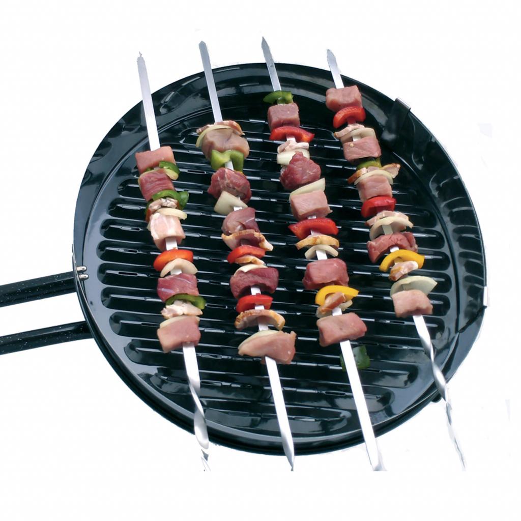 6-teiliges Edelstahl-Spieß-Set, 50–60 cm, robust & langlebig – ideal für Schaschlik, Grillen und Gussgrillplatten