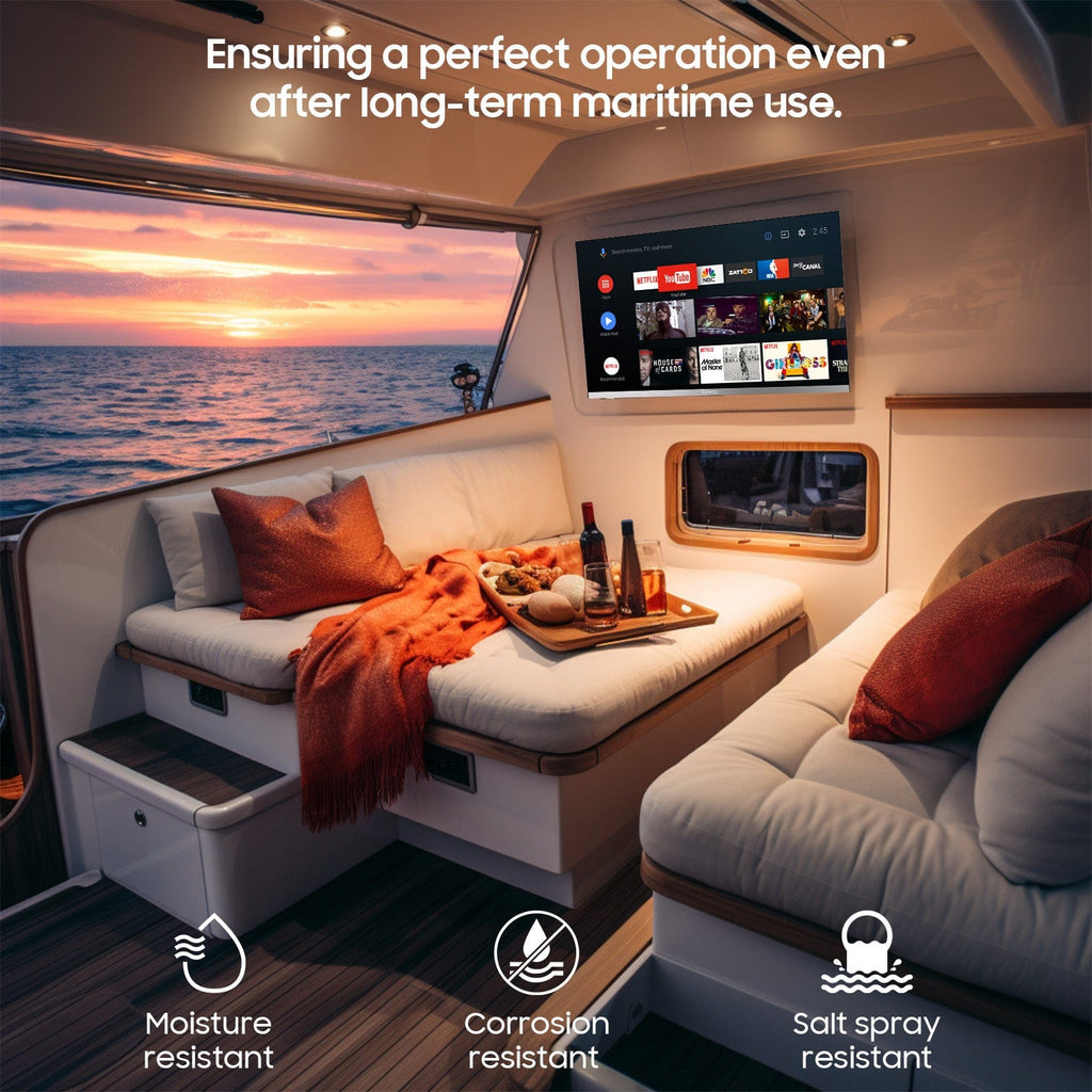 22-Zoll 12V Fernseher mit DVD-Player – Für Zuhause, Wohnmobil und Boot (Marina-Serie)