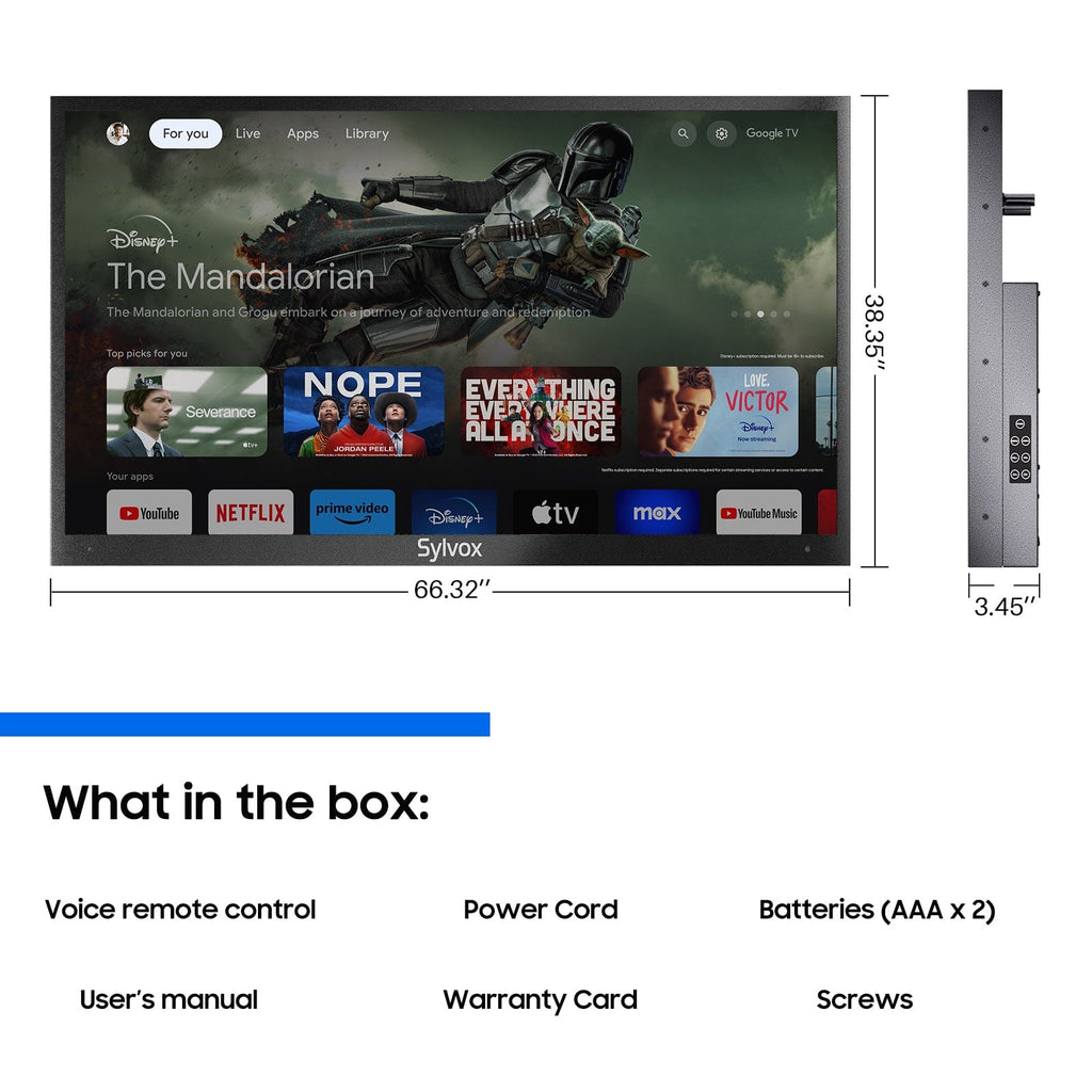 75" QLED Outdoor Fernseher Smart von Google TV - Deck Pro Serie 2.0 Gen. QLED Version