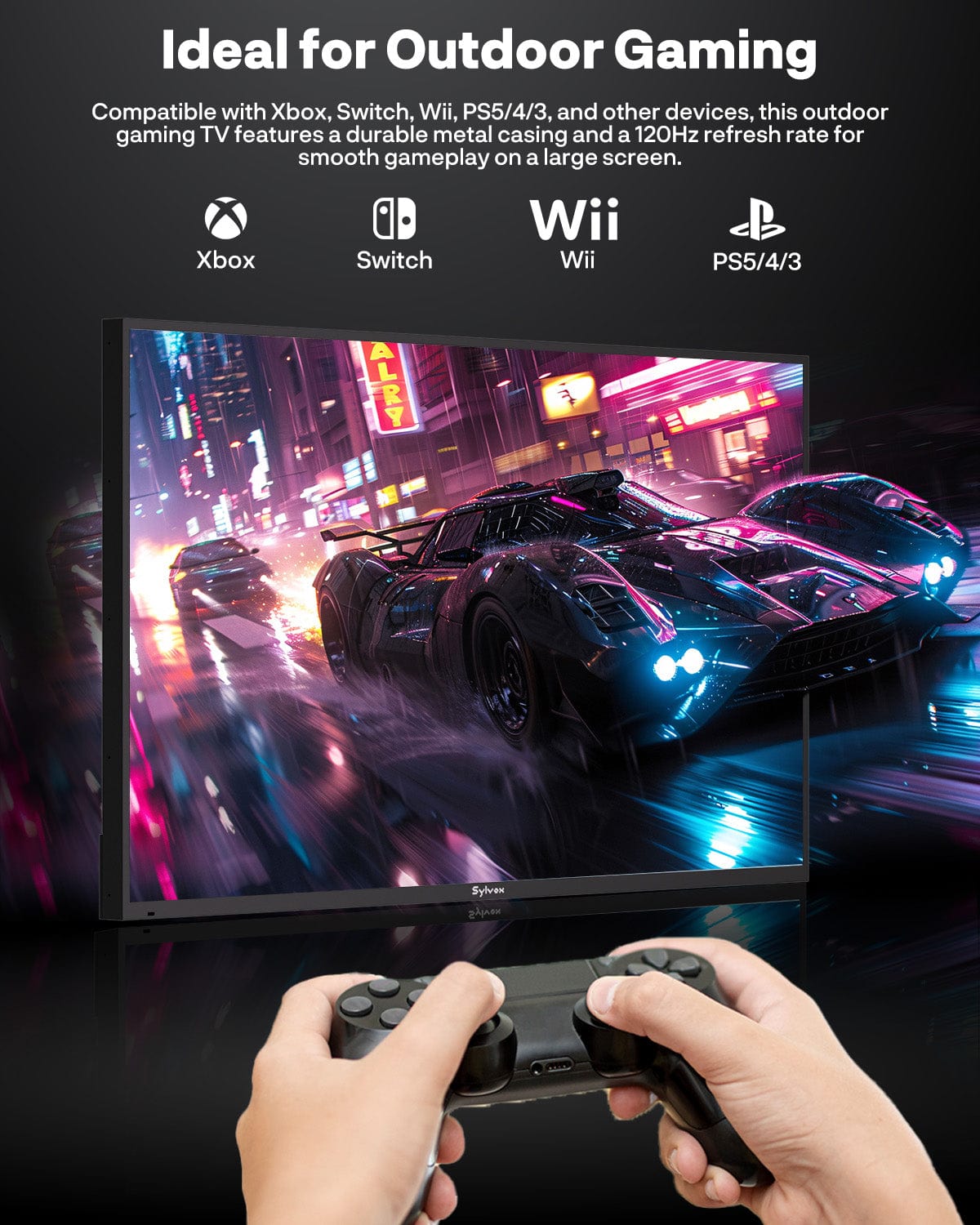 75 Zoll 120Hz Wasserdichter Outdoor Fernseher – 2025 Gaming Series