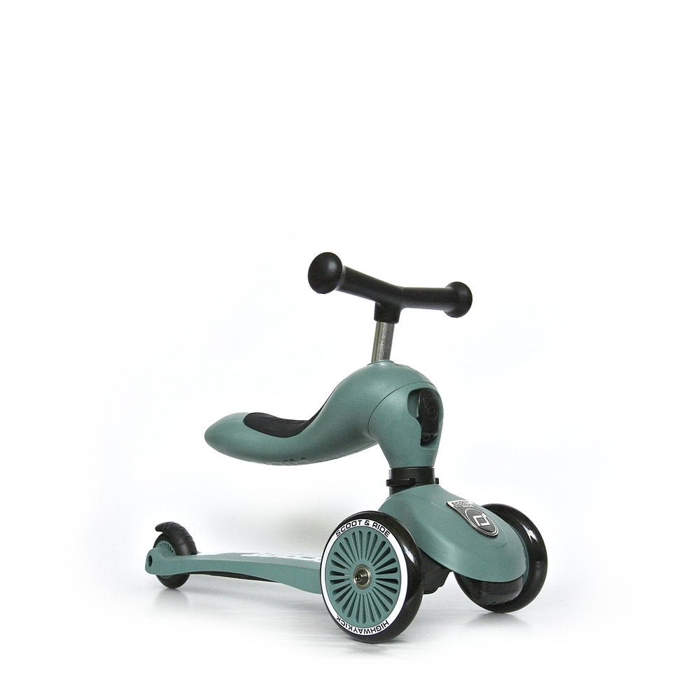 Scoot & Ride Highwaykick 1 forest 2 in1 Kickboard mit Sitz grün