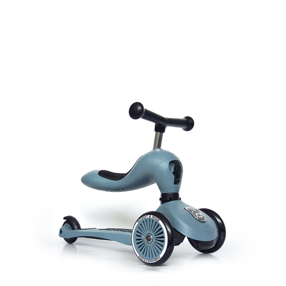 Scoot & Ride Highwaykick 1 steel 2 in1 Kickboard mit Sitz blau