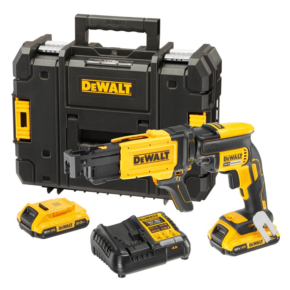 18V/2x2Ah Akku-Schnellbauschrauber mit Magazinvorsatz (DeWALT DCF620D2K-QW)