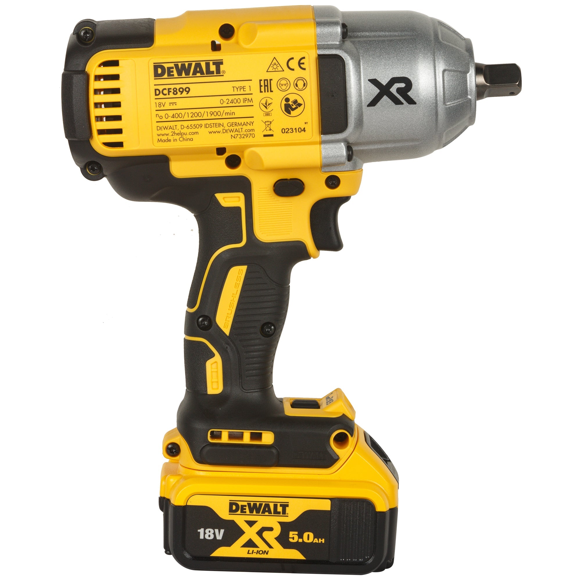 1/2" 950Nm Akku-Schlagschrauber 18V, 2x5Ah Li-Ion (DeWALT DCF899P2-QW)
