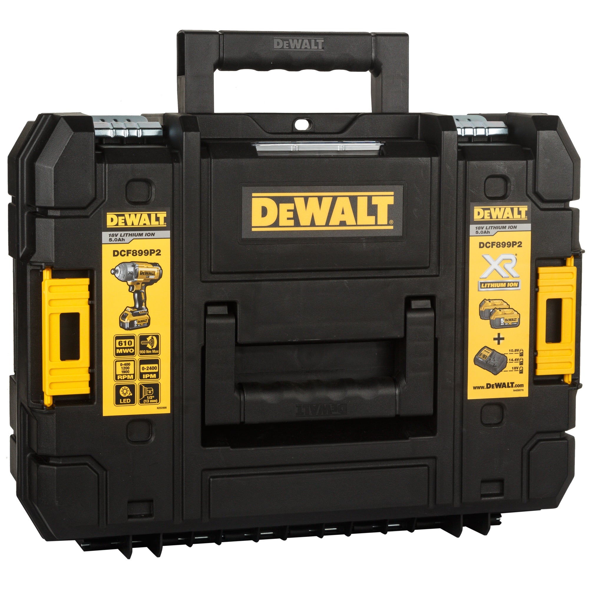1/2" 950Nm Akku-Schlagschrauber 18V, 2x5Ah Li-Ion (DeWALT DCF899P2-QW)