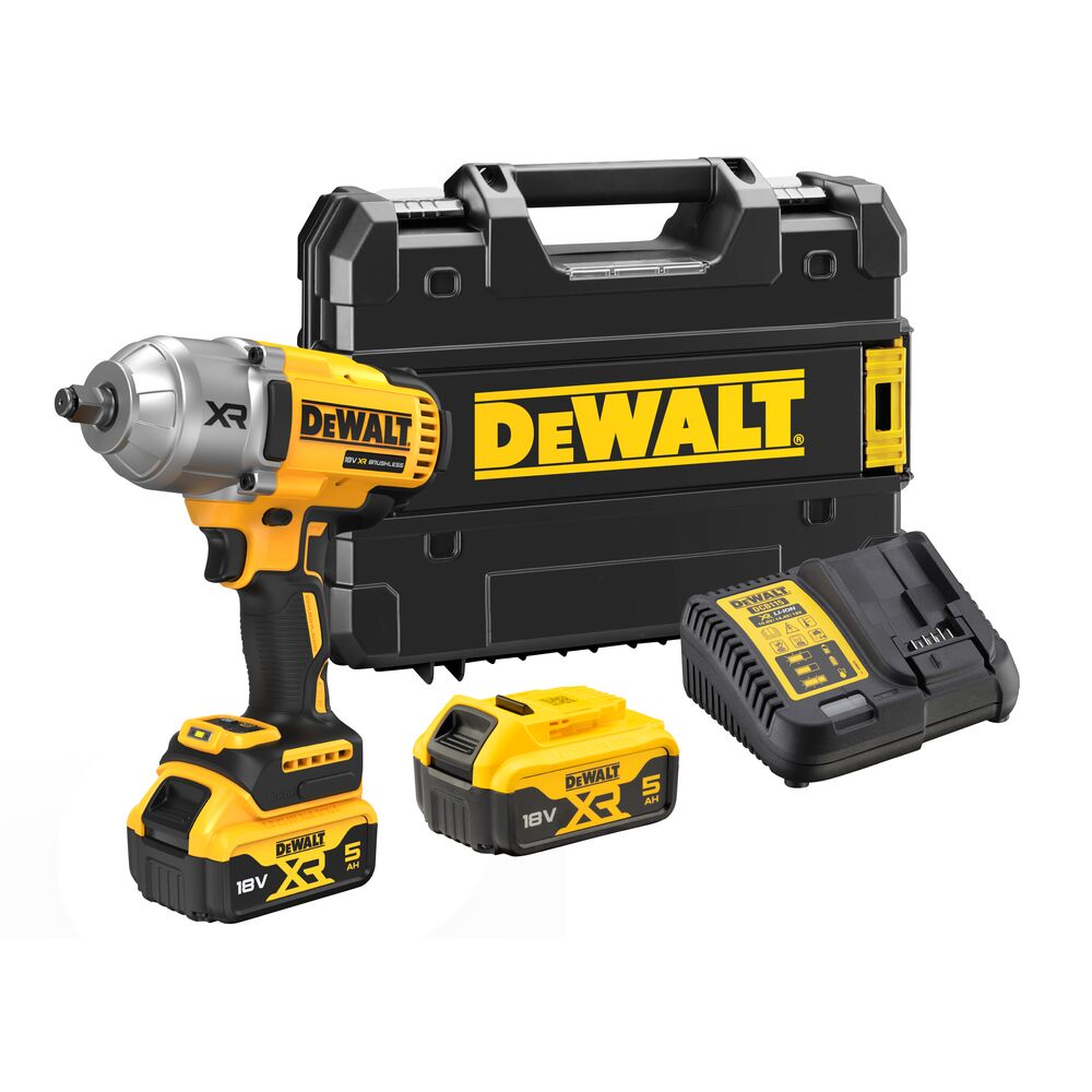 18V/2x5Ah Akku-Schlagschrauber 1/2" Außenvierkant (DeWALT DCF900P2T-QW)