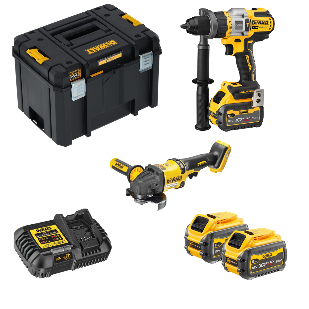 54V/2x6Ah Akku-Kombopack im TSTAK, DCD999, DCG418 (DeWALT DCK2016T2T-QW)