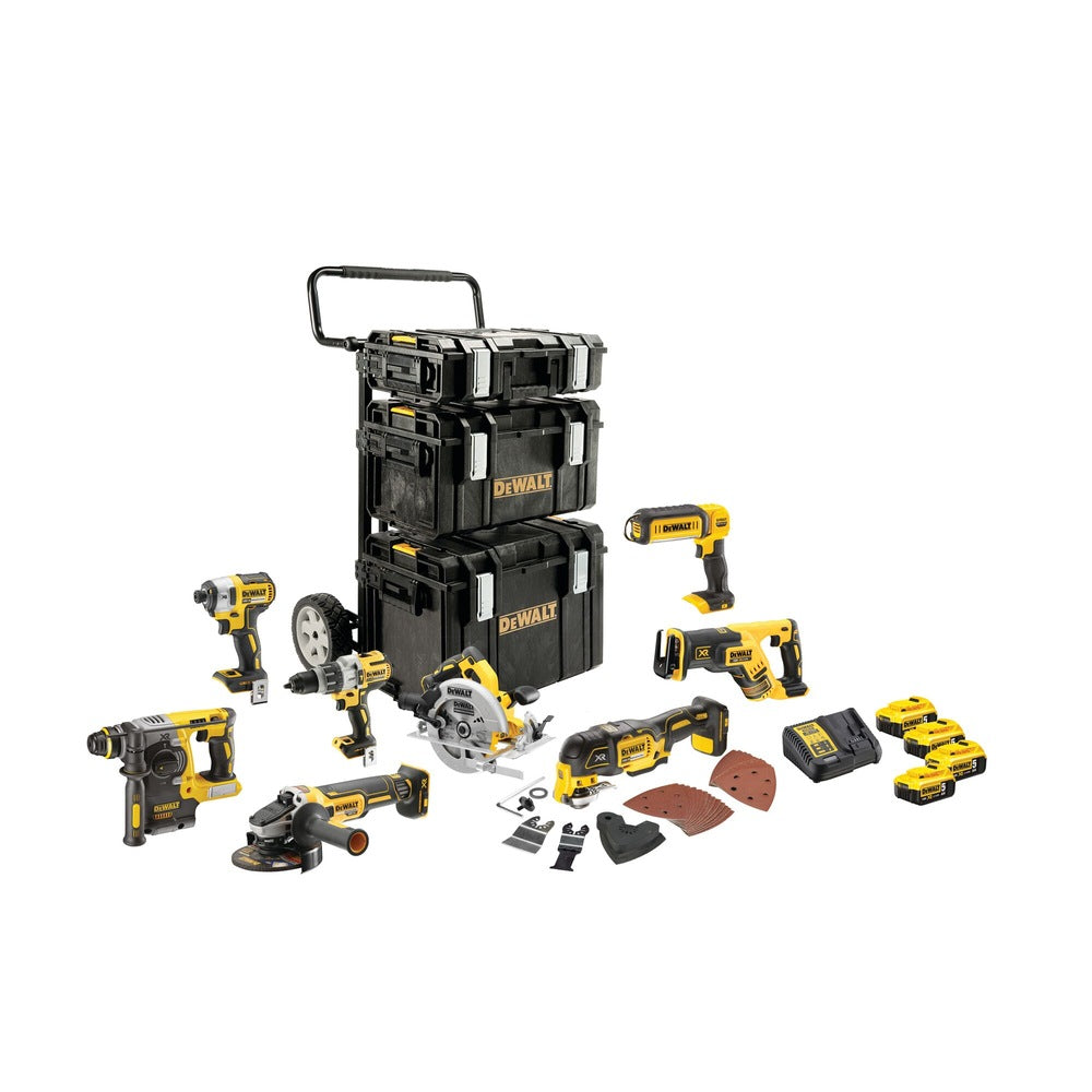 18V/4x5Ah Akku-Kombopack 8-Teilig und Tough-System (DeWALT DCK853P4-QW)