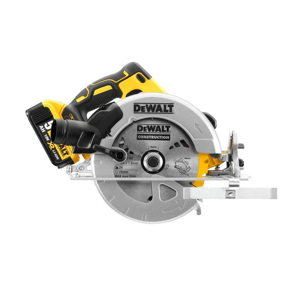 18V/2x5Ah Akku Handkreissäge 184mm bürstenlos (DeWALT DCS570P2-QW)
