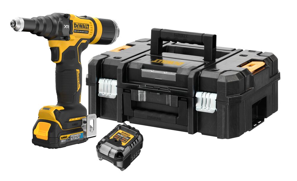 18V/1.7Ah XR Akku-Nietpistole+Koffer (DeWALT DCF403E1GT-QW)