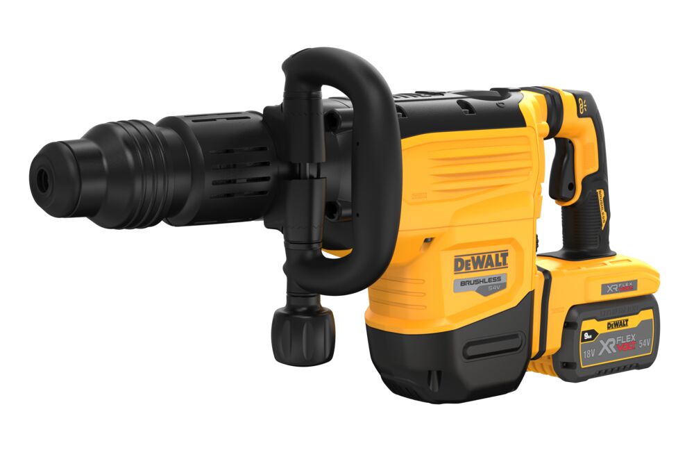 54V Akku-Meißelhammer SDS Max, 2x Akku 9,0 Ah FLEXVOLT, Ladegerät (DeWALT DCH892X2-QW)