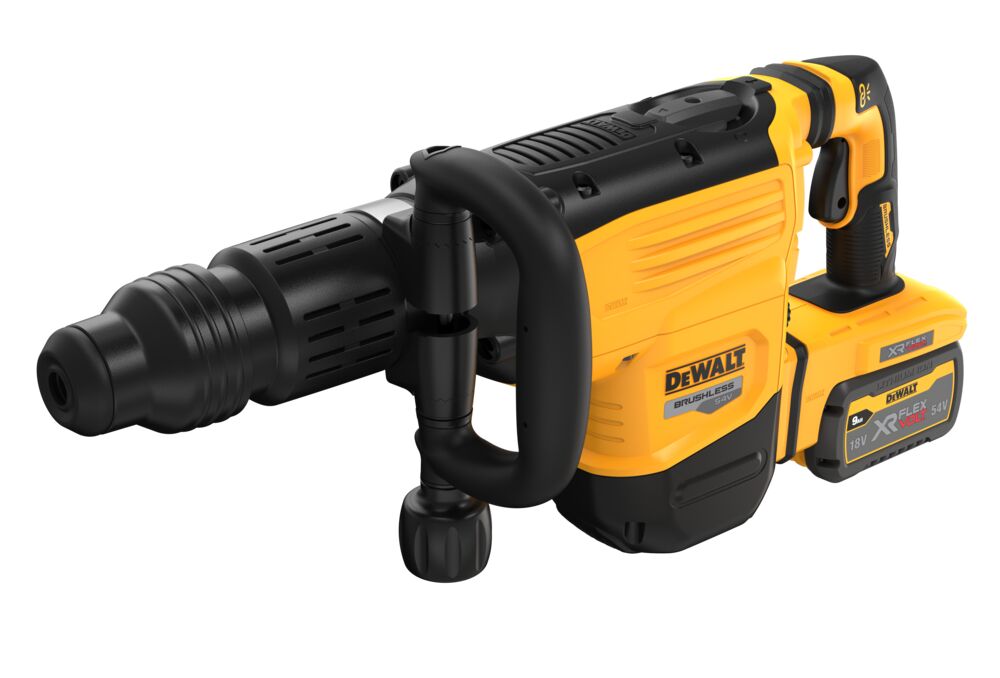 54V Akku-Meißelhammer SDS Max, 2x Akku 9,0 Ah FLEXVOLT, Ladegerät (DeWALT DCH892X2-QW)