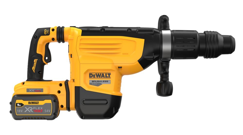54V Akku-Meißelhammer SDS Max, 2x Akku 9,0 Ah FLEXVOLT, Ladegerät (DeWALT DCH892X2-QW)