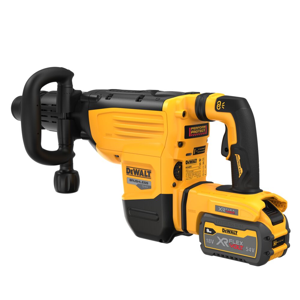 54V Akku-Meißelhammer SDS Max, 2x Akku 9,0 Ah FLEXVOLT, Ladegerät (DeWALT DCH892X2-QW)