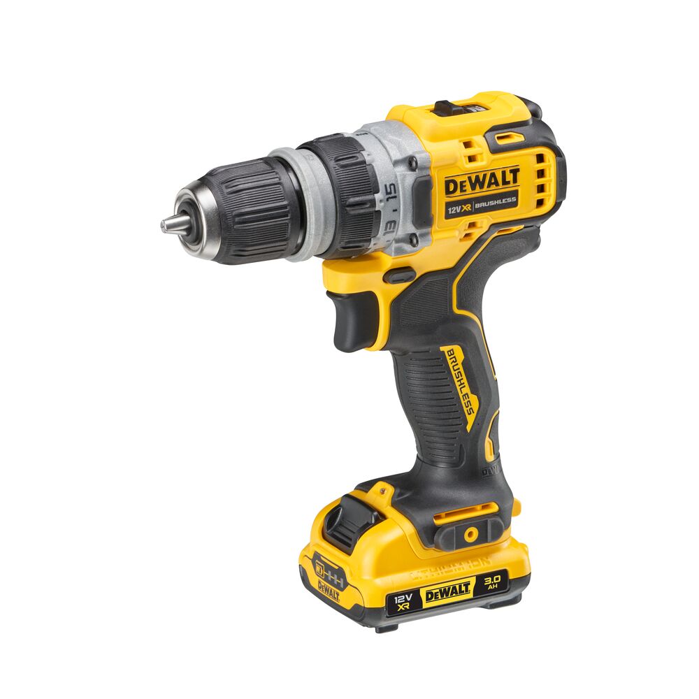 12V/3.0Ah Akku-Bohrschrauber, 4 Köpfe (DeWALT DCD703L2T-QW)