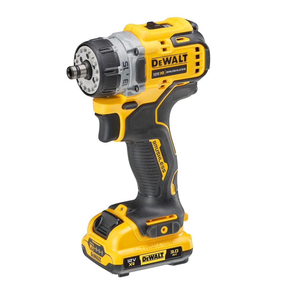 12V/3.0Ah Akku-Bohrschrauber, 4 Köpfe (DeWALT DCD703L2T-QW)