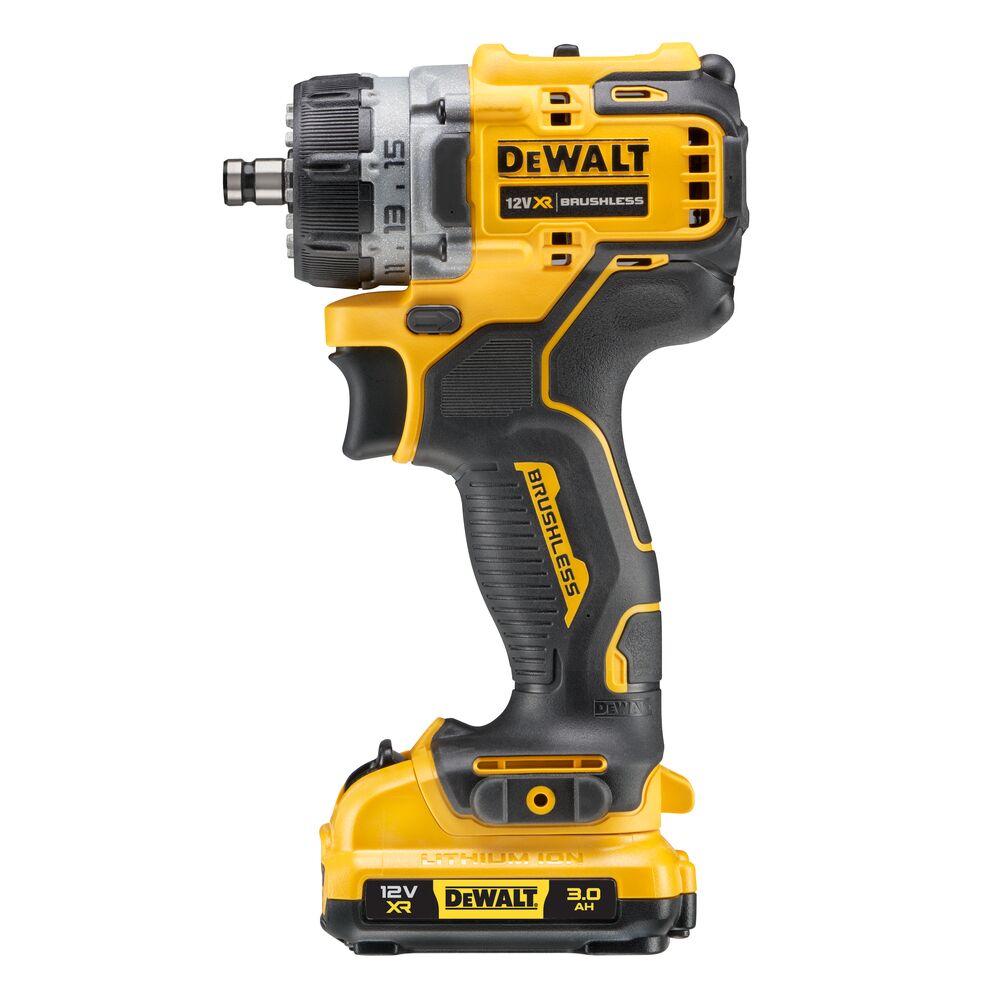 12V/3.0Ah Akku-Bohrschrauber, 4 Köpfe (DeWALT DCD703L2T-QW)