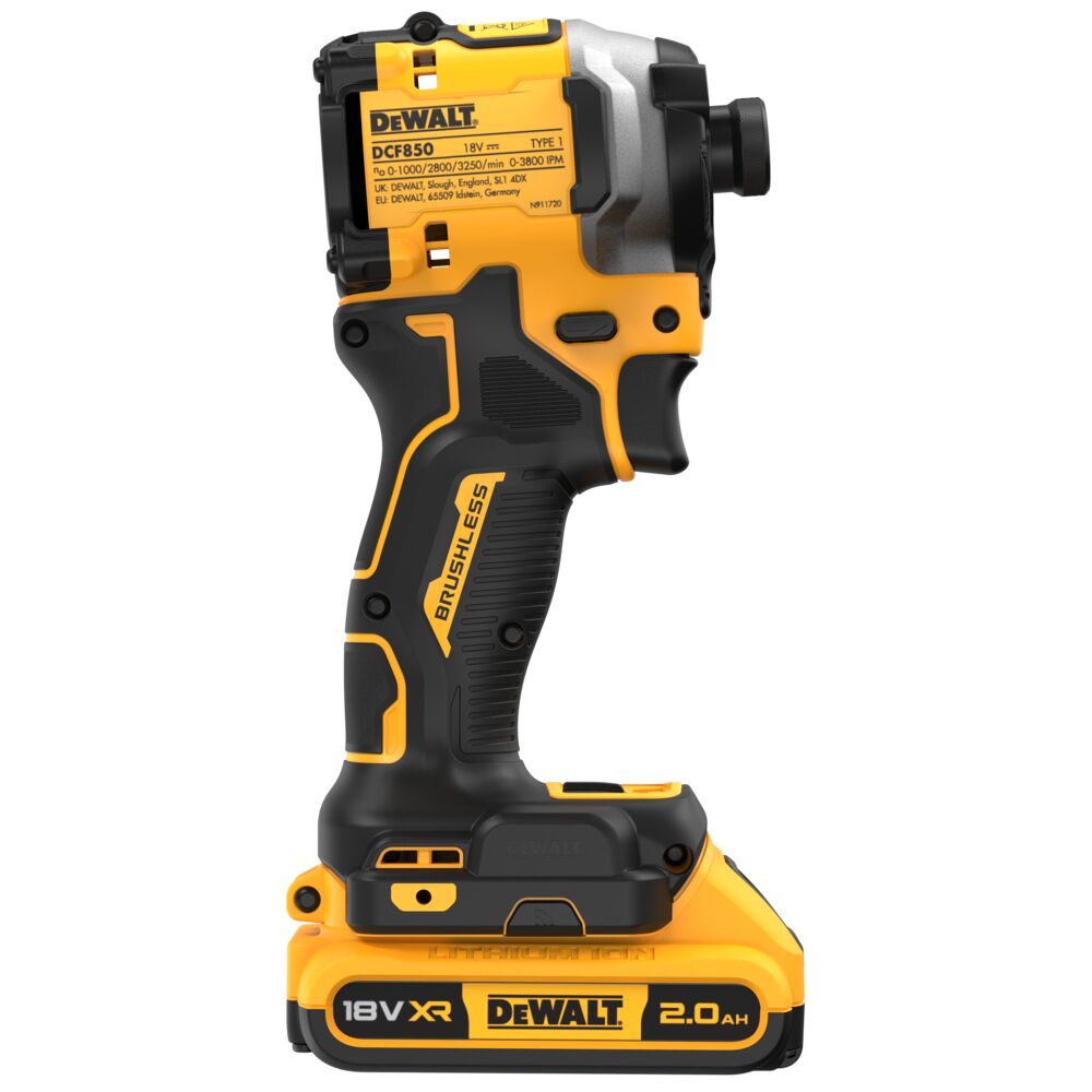 18V/2x2.0Ah Akku Schlagschrauber 1/4" Innensechskant (DeWALT DCF850D2T-QW)