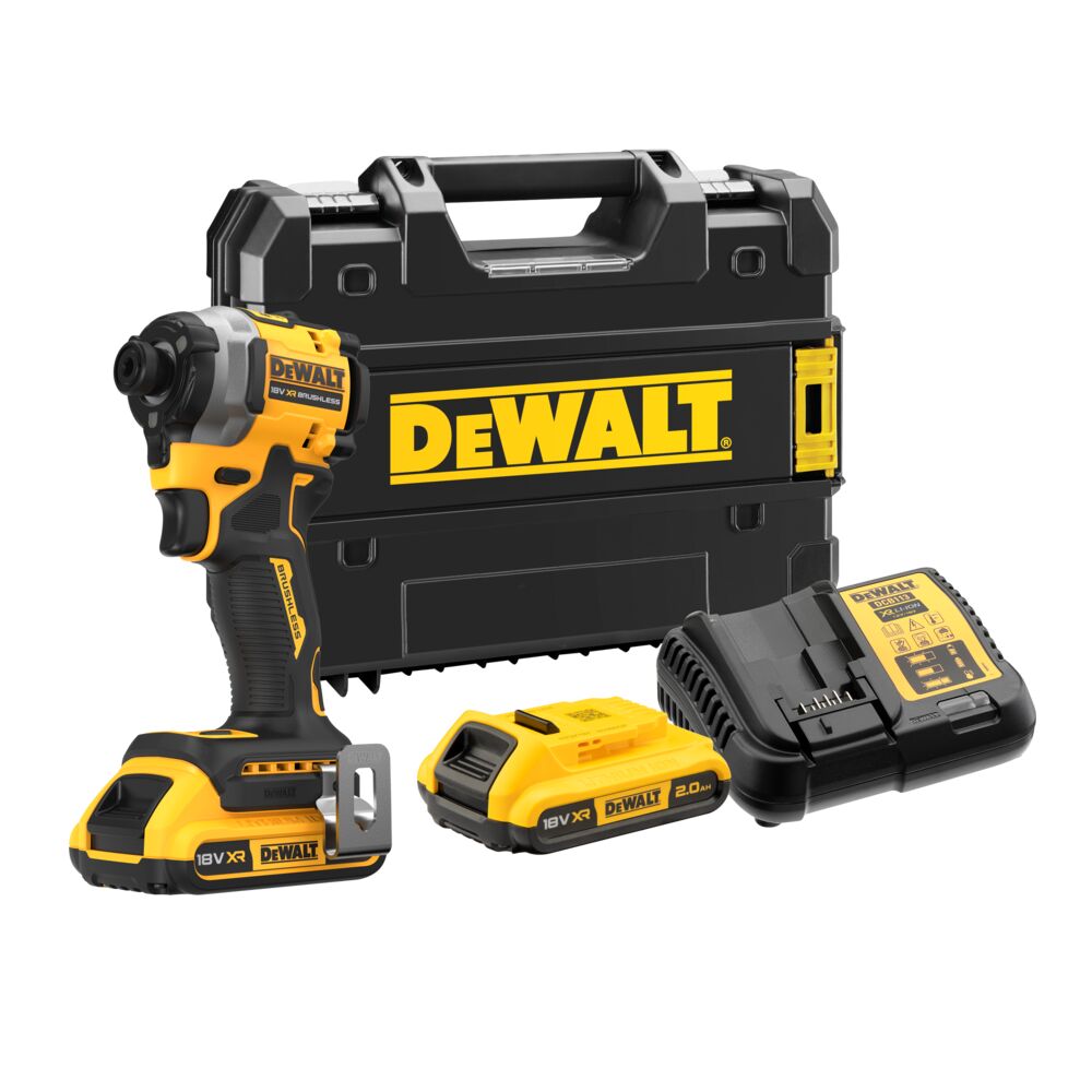 18V/2x2.0Ah Akku Schlagschrauber 1/4" Innensechskant (DeWALT DCF850D2T-QW)