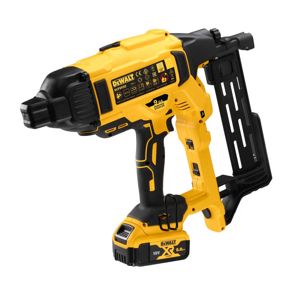 18V/2x5Ah XR Akku-Nagel- & Klammergeräte, Zauntacker (DeWALT DCFS950P2-QW)
