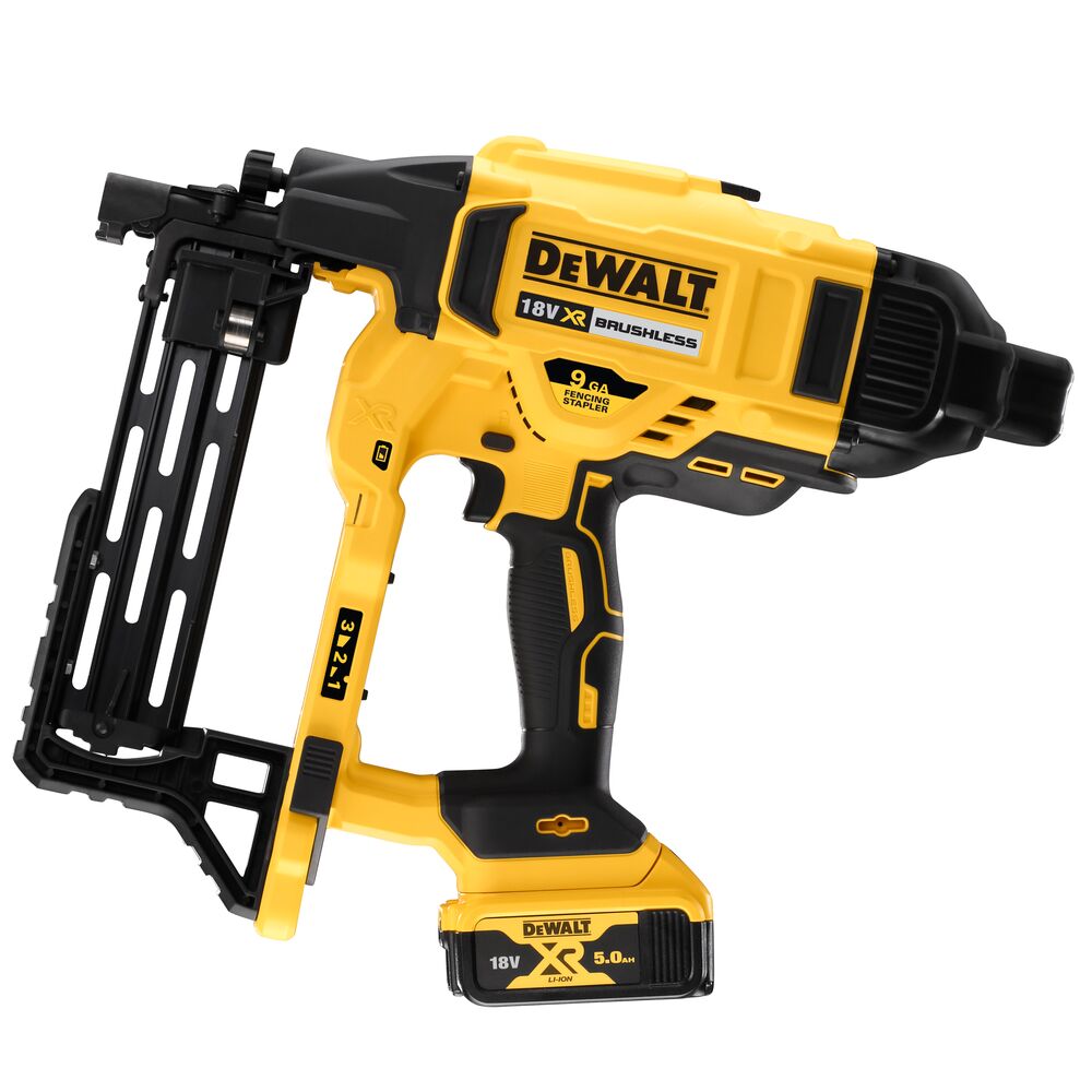 18V/2x5Ah XR Akku-Nagel- & Klammergeräte, Zauntacker (DeWALT DCFS950P2-QW)