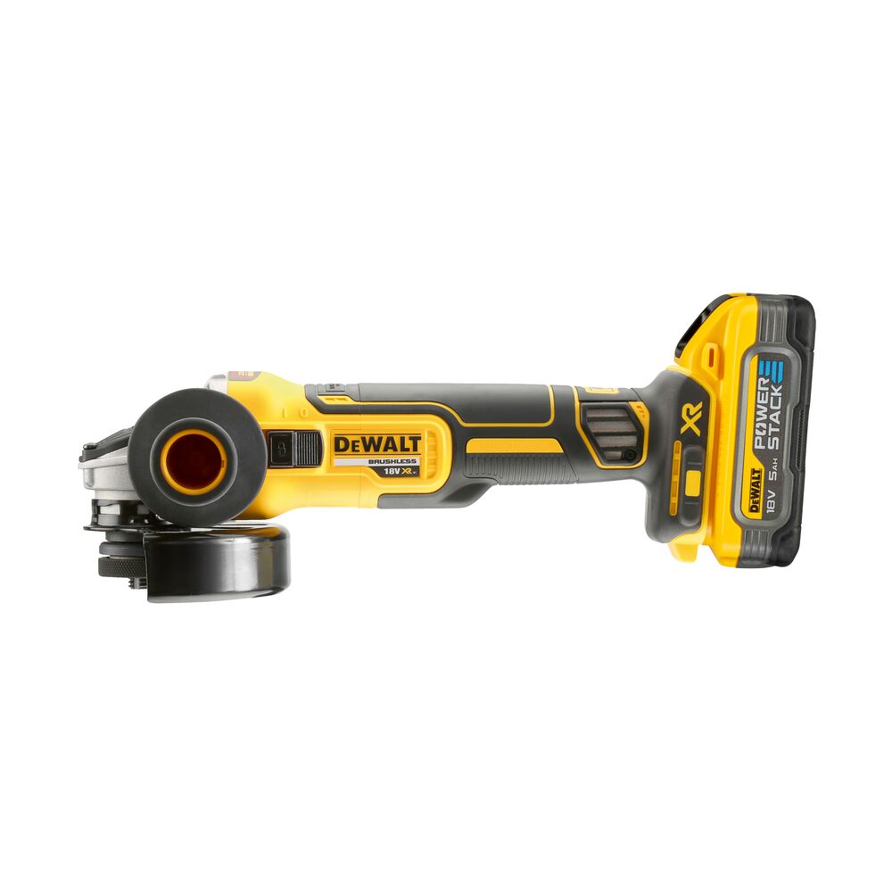 18V/2x5Ah Akku-Winkelschleifer 125mm (bürstenlos) (DeWALT DCG409H2T-QW)
