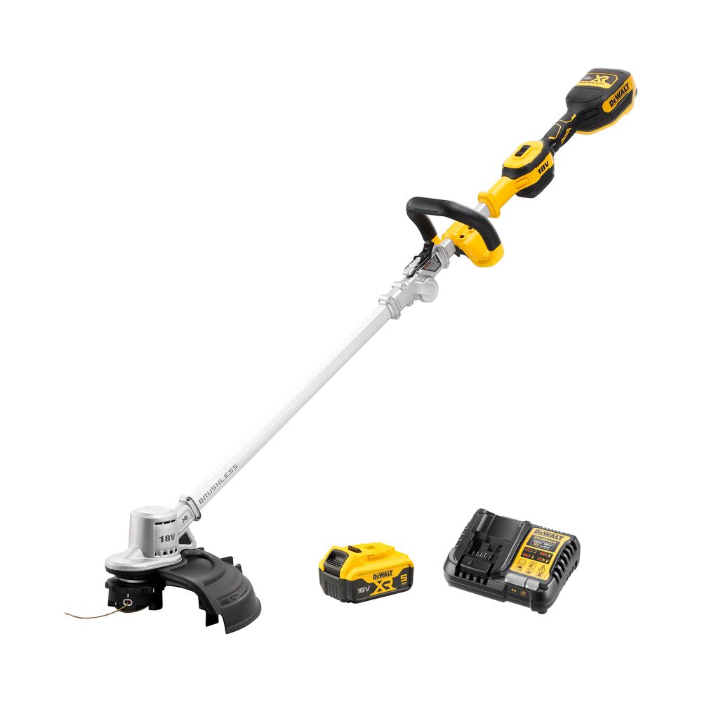 18V/1x5Ah Akku-Rasentrimmer, Rasenmäher 36cm Ladegerät (DeWALT DCMST561P1-QW)