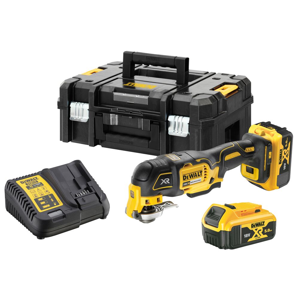 18V/2x5Ah Akku Multi-Tool, Akku-Multicutter, Tstak (DeWALT DCS356P2-QW)