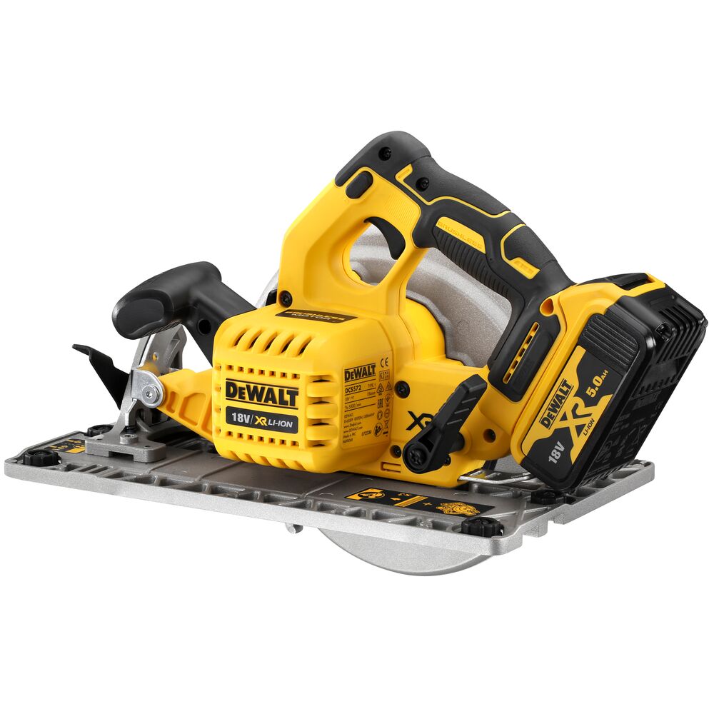 18V/2x5Ah Akku Handkreissäge 184mm bürstenlos (DeWALT DCS572P2-QW)