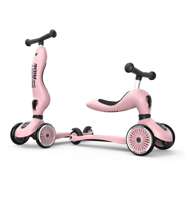 Scoot & Ride Highwaykick 1 steel 2 in1 Kickboard mit Sitz rosa
