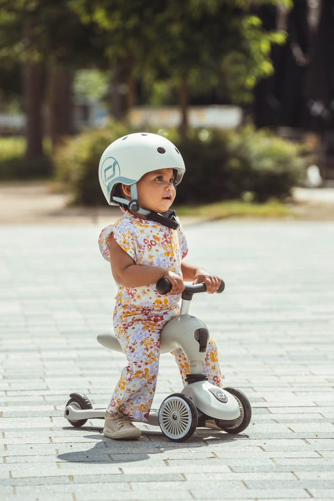 Scoot & Ride Highwaykick 1 steel 2 in1 Kickboard mit Sitz beige