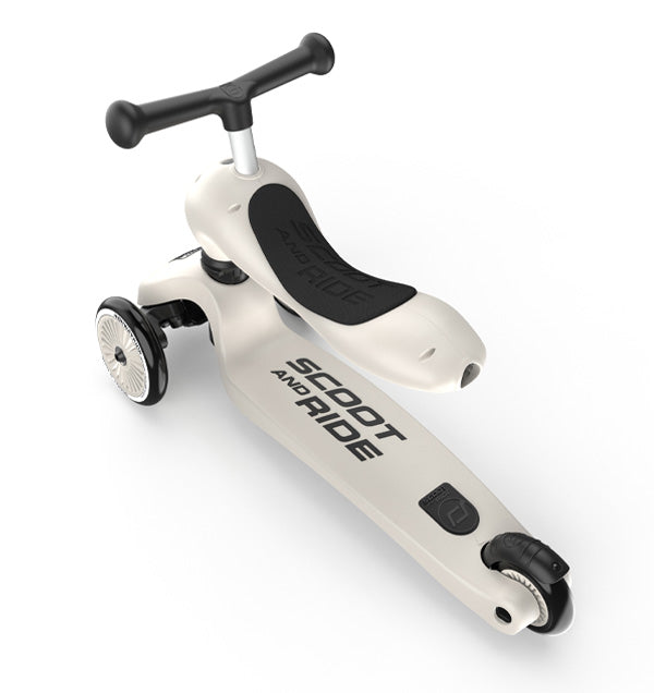 Scoot & Ride Highwaykick 1 steel 2 in1 Kickboard mit Sitz beige