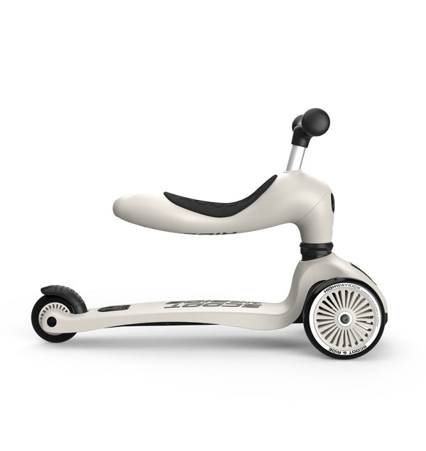 Scoot & Ride Highwaykick 1 steel 2 in1 Kickboard mit Sitz beige