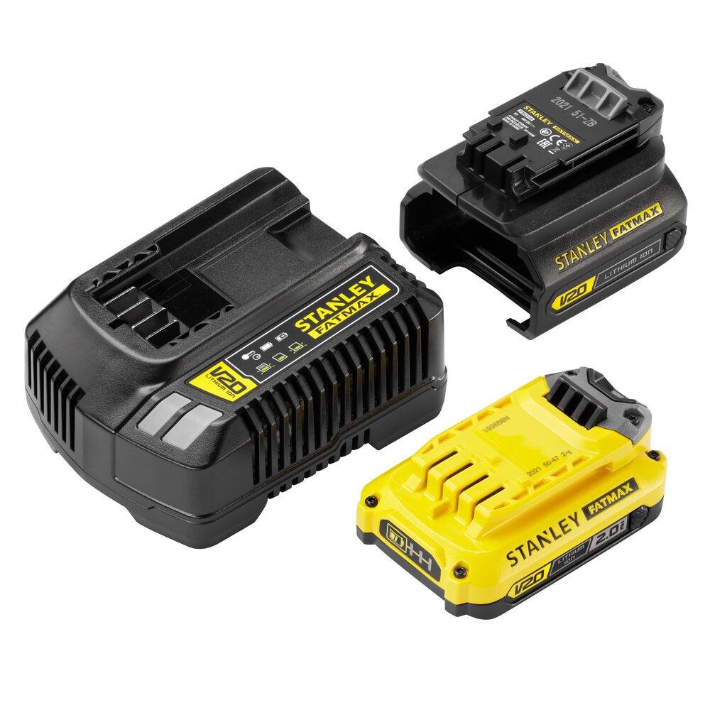 18V/2Ah FATMAX V20 Starter Kit, Adapter, Ladegerät (STANLEY SFMCB121D1-QW)