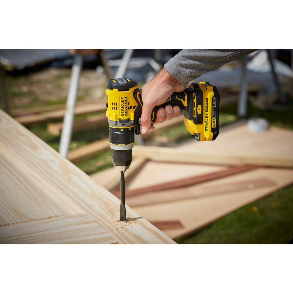 18V Akku-Schlagbohrschrauber, 2x 2,0 Li-Ion Akku, Ladegerät (STANLEY SFMCD711D2K-QW)