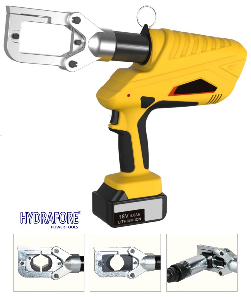 3in1 Batteriebetriebene Presszange, Kabelschneider, Blechlocher, (6T/Ø40mm) 18V/2x4Ah (YD-60H)