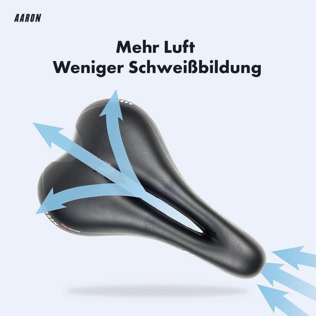AARON Trekking ergonomischer Fahrradsattel Unisex für Trekkingrad, Mountainbike, Stadtrad, E-Bike