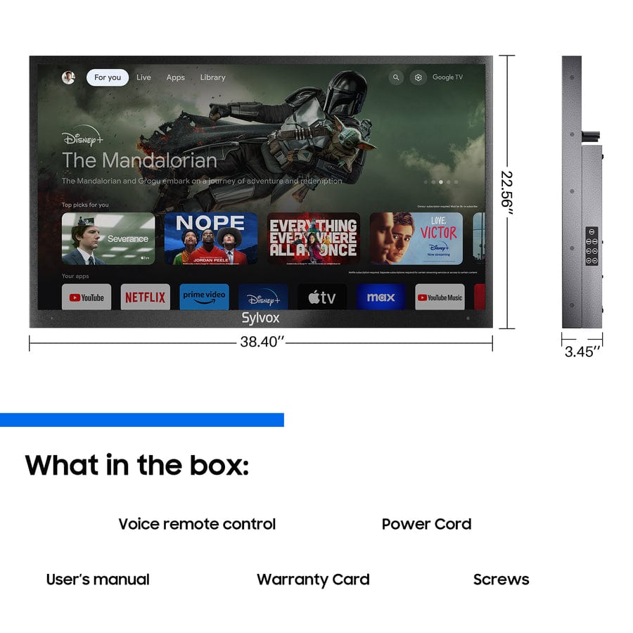 43" Smart Outdoor Fernseher von Google TV - Pool Pro Serie 2.0 Gen.