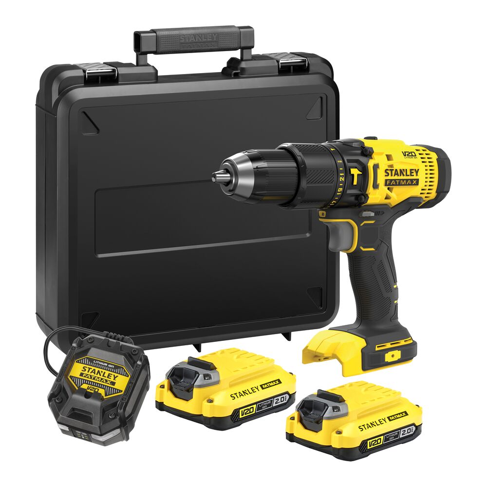 18V Akku-Schlagbohrschrauber, 2x 2,0 Li-Ion Akku, Ladegerät (STANLEY SFMCD711D2K-QW)