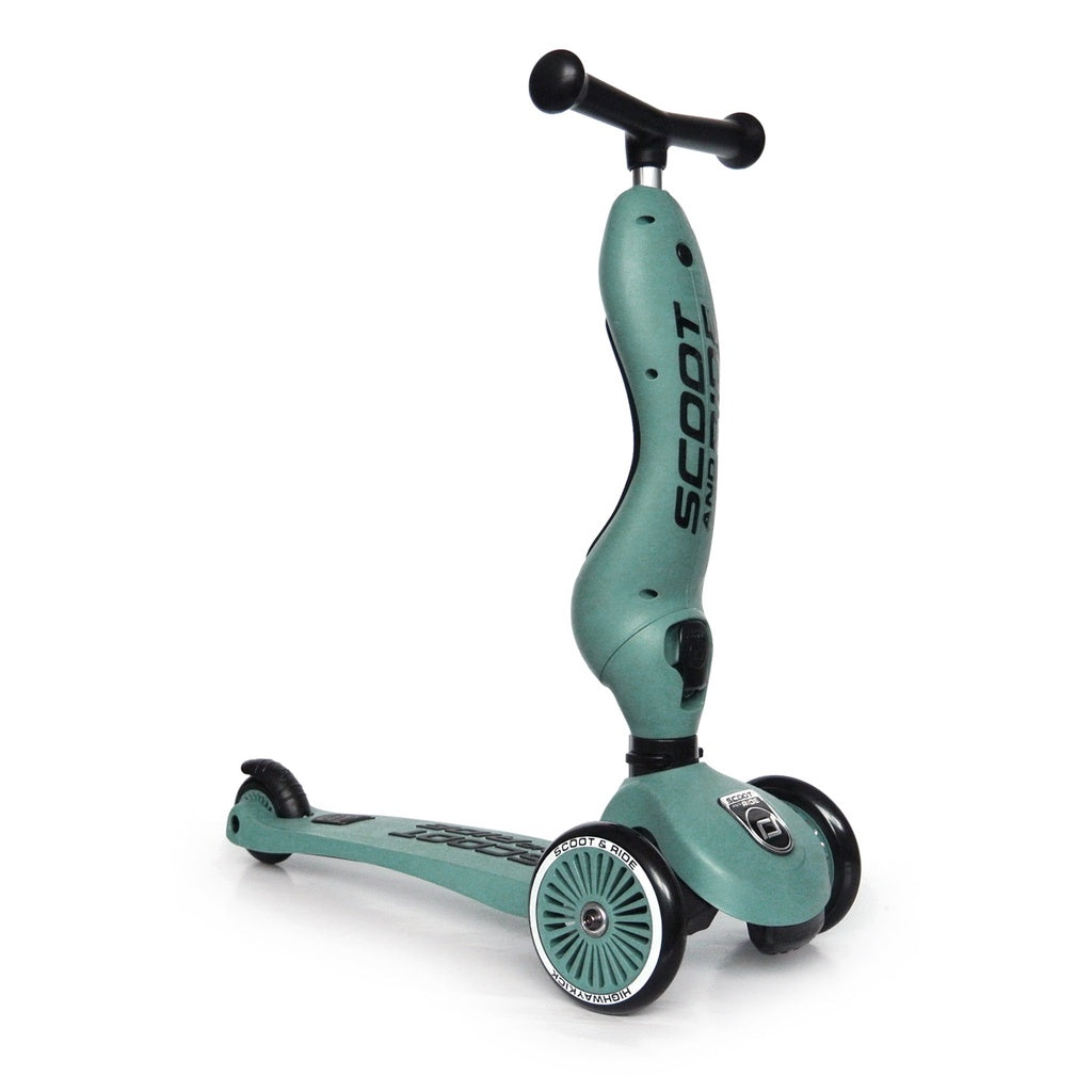 Scoot & Ride Highwaykick 1 forest 2 in1 Kickboard mit Sitz grün